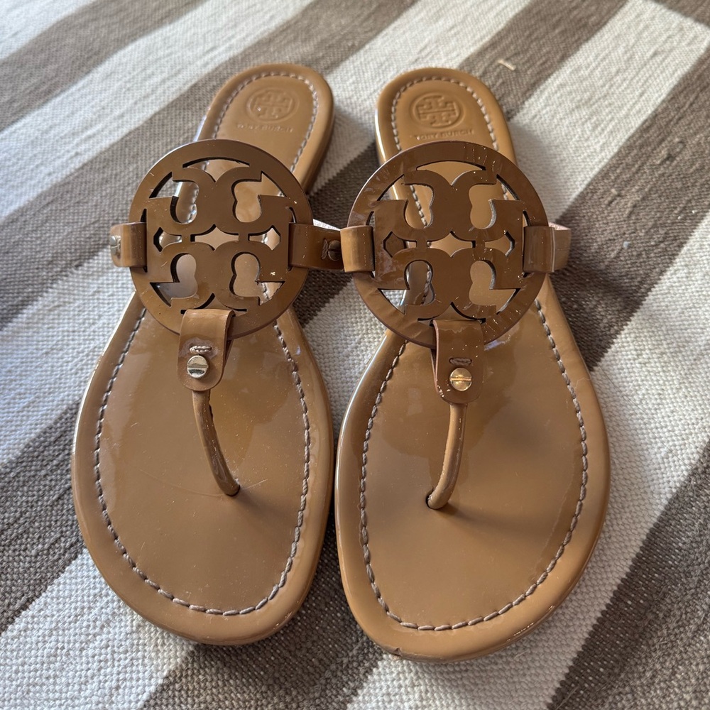 Nude Patent Leather Tory Burch Sandals
